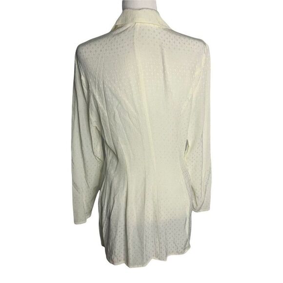 Motivi Button Down Tunic Shirt S Cream Diamonds Long Sleeve Point Collar - Picture 4 of 6